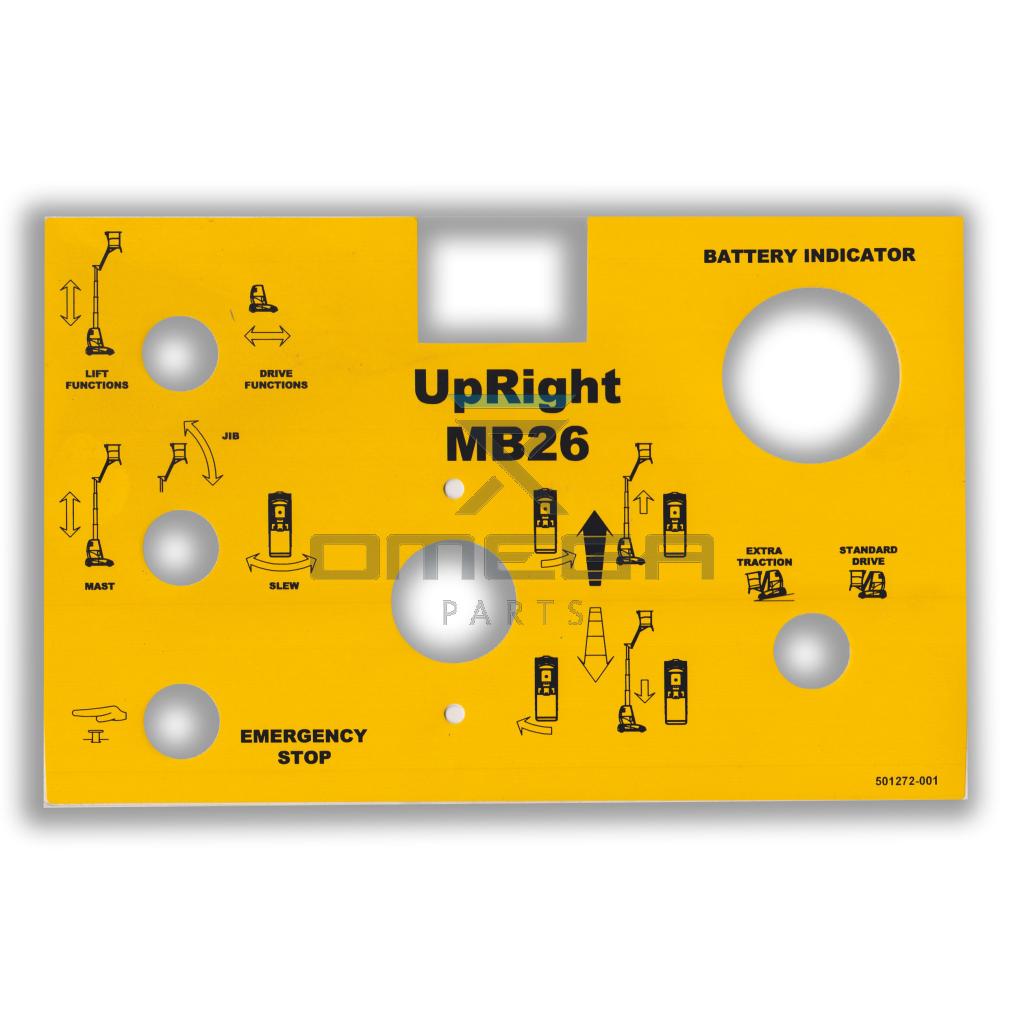 UpRight / Snorkel 501272-001 Decal - upper control - MB26