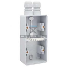 OMEGA 114062 Wall socket housing - for 2 AC outlets - vertical mounted - dual cable entry