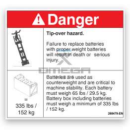 GMG 268479-EN GMG Decal tip-over hazard and batteries EN