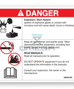GMG 268493-EN Decal explosion/burn hazard EN