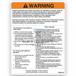 GMG 268556-EN GMG Decal warning machine operation EN