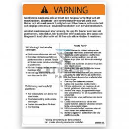 GMG 268556-SE GMG Decal warning machine operation SE
