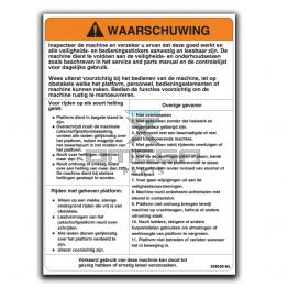 GMG 268556-NL GMG Decal warning machine operation NL