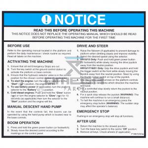 NiftyLift P16901 Decal - general notice