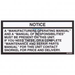 UpRight / Snorkel 0073224 decal notice manual reorder