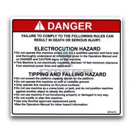 UpRight / Snorkel 0074210 danger electr. / tipping hazard