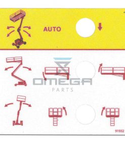 MEC Aerial Work Platforms 91932 Decal upper control, level
