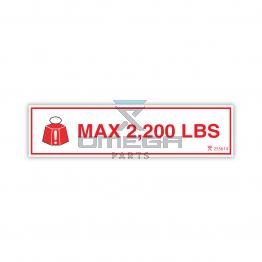 OMEGA 255614 Max load lifts - 2200 LBS
