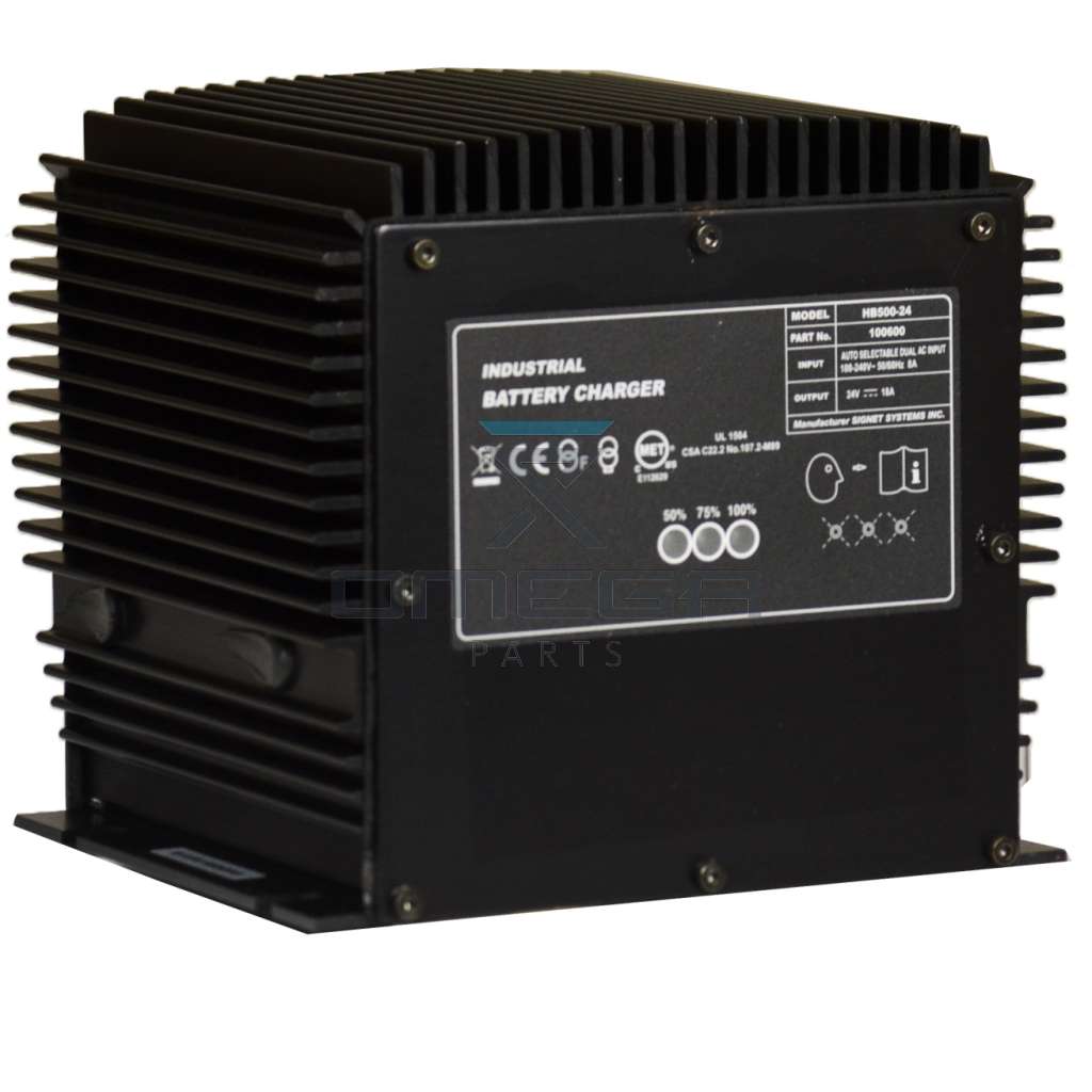 MEC Aerial Work Platforms 90799 Battery charger 24V - 18A
Auto select voltage input 100-240Vac 50-60Hz