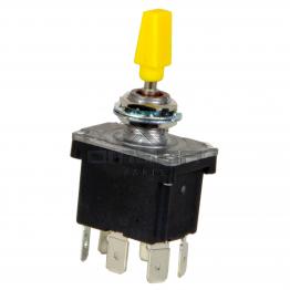 JLG 4360314 Toggle switch - with yellow level. 3 positions - Spring return to center. DPDT