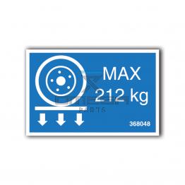 GMG 368048 GMG 1030-PA - max wheel load decal