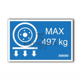 GMG 368060 GMG 1930ED - max wheel load decal