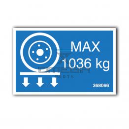 GMG 368066 GMG 3346ED - max wheel load decal