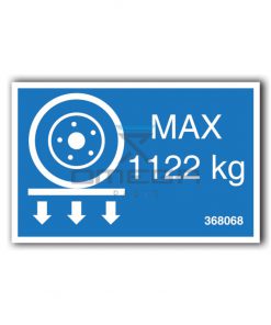 GMG 368068 GMG 4046ED - max wheel load decal