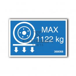 GMG 368068 GMG 4046ED - max wheel load decal