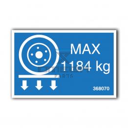 GMG 368070 GMG 4646ED - max wheel load decal