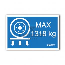 GMG 368074 GMG 3369RT - max wheel load decal