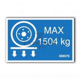 GMG 368076 GMG 4069RT - max wheel load decal