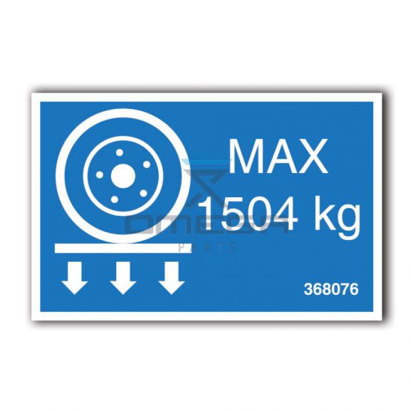 GMG 368076 GMG 4069RT - max wheel load decal