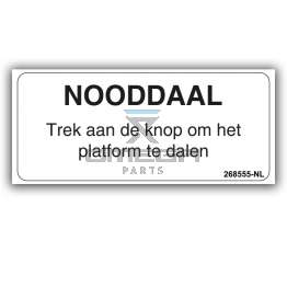 GMG 268555-NL Decal emergency lowering NL
