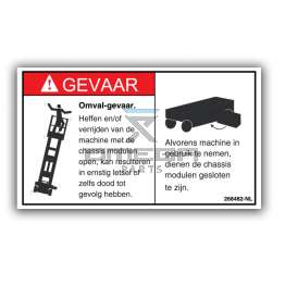 GMG 268482-NL Decal tip-over hazard chassis NL