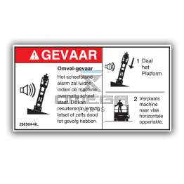 GMG 268504-NL Decal tip-over hazard sound NL