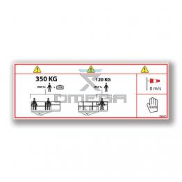 GMG 268507 SWL decal - 350 kg - 2 pers - 400 N - 0 ms