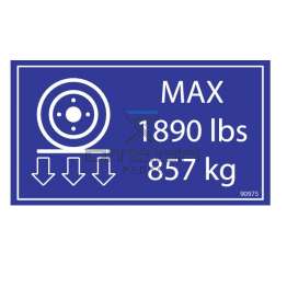 MEC Aerial Work Platforms 90975 DECAL Max ground load 857 kg