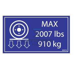 MEC Aerial Work Platforms 90976 DECAL Max ground load 910 kg
