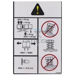 JLG 1704548 Decal SWL 