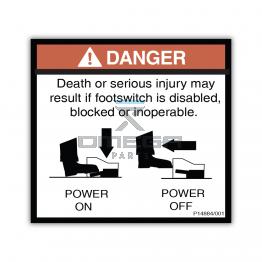 NiftyLift P14884 Decal - footswitch disabled