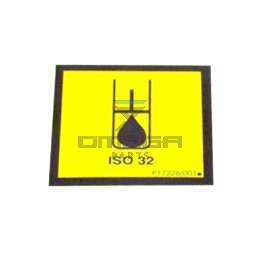 NiftyLift P17226 label - hydraulic oil iso 32 - universal