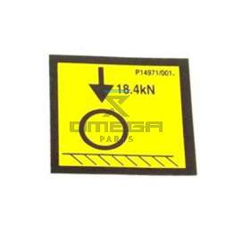 NiftyLift P14971 label - point load - 18.4kN