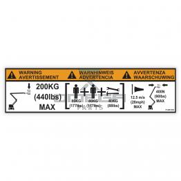 NiftyLift P14801 Decal - SWL 200kg