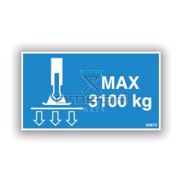 MEC Aerial Work Platforms 93673 Decal - max ground pressure - outrigger - 3100kg