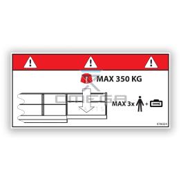 OMEGA 476024 Decal - SWL 350 kg - extension deck