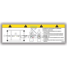 OMEGA 476030 Decal - guardrails Upright position