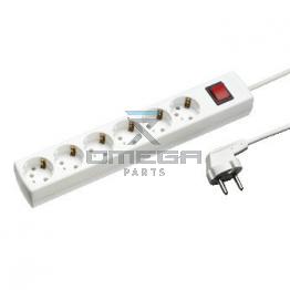 OMEGA 482678 Wall socket 6x230v, 3m - with on/off switch