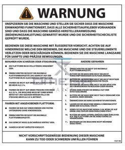 MEC Aerial Work Platforms 7527-DE Decal - warning - DE