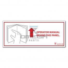 OMEGA 620538 Decal - operator manual - behind panel EN