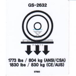 Genie Industries 97693 Decal, label, wheel load 26