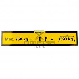 Holland Lift ST-S-003 Decal max load - 750KG