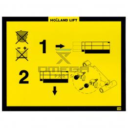 Holland Lift STICKER125 Decal - emergency lowering