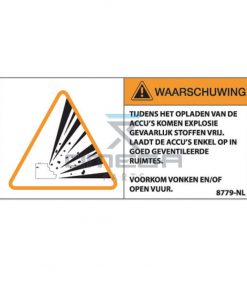 MEC Aerial Work Platforms 8779-NL Decal - hazard - explosion - batteries - NL