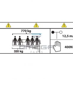 MEC Aerial Work Platforms 92121 Decal SWL 770 kg