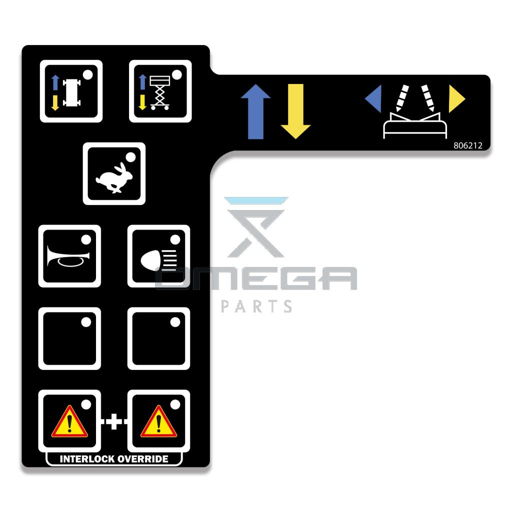 OMEGA 806212 Decal - overlay, lower section - control box 305RS
