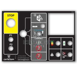 OMEGA 818002 Decal - control panel - base control - E-series