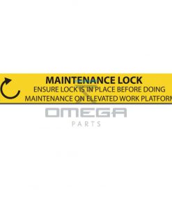OMEGA 821264 Decal - scissor maintenance lock 
