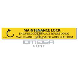 OMEGA 821264 Decal - scissor maintenance lock 