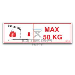 OMEGA 824510 Decal - max load cranes - 50 kg